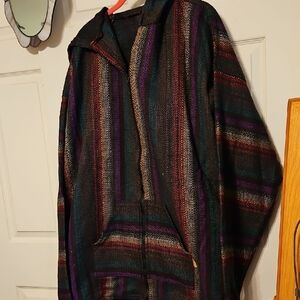 Mexican Made Men's Jacket with Multicolor Stripes